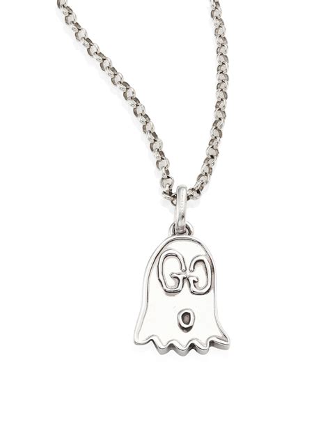 gucci ghost necklace silver.